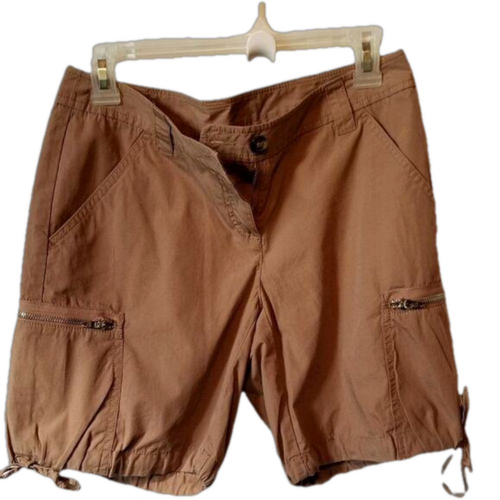 VS London Jeans Chino Brown Cargo Shorts Size 2 MC